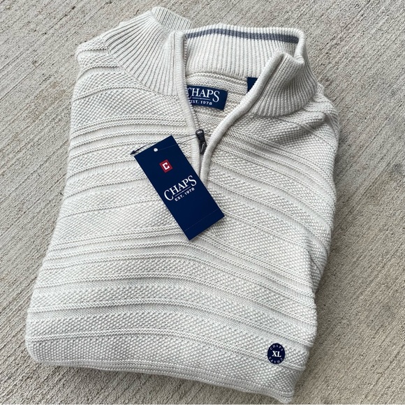 Chaps Men’s 1/4 Zip Pullover Sweater - Picture 2 of 5